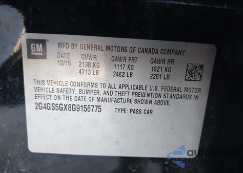 2016 Buick Regal Turbo Premium Ii from USA, damaged, VIN 2G4GS5GX8G9156775